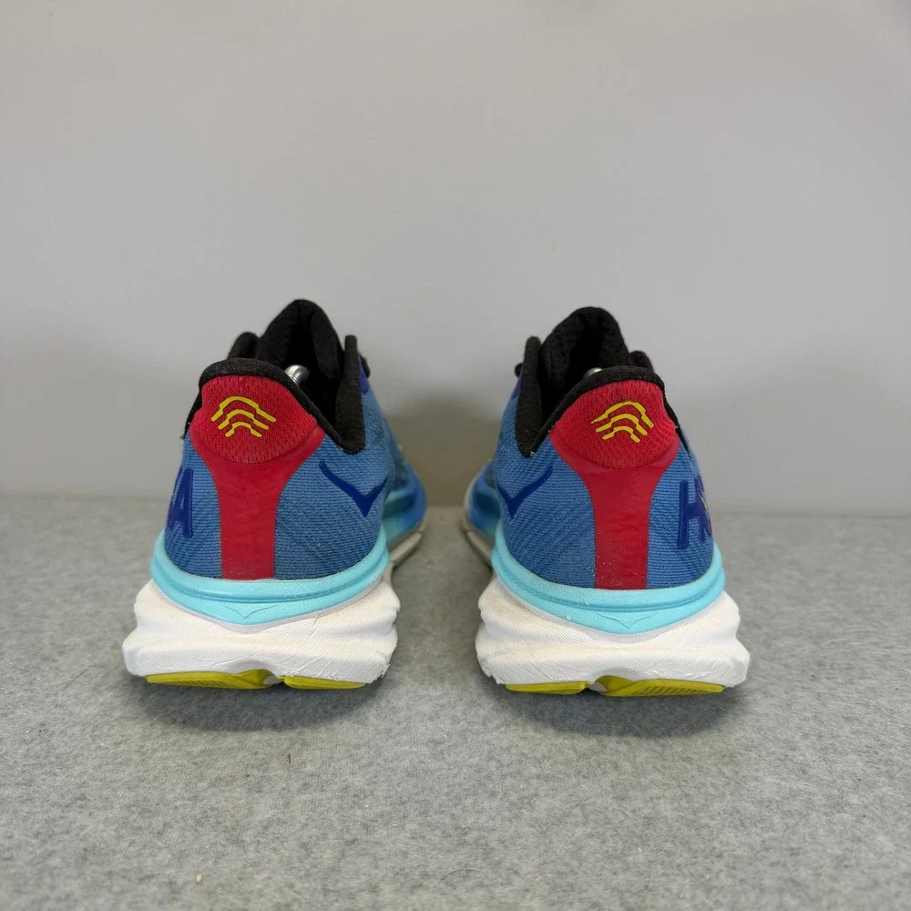 Hoka Clifton 9 Mens Shoes Size 8.5 Blue Yellow Running Sneakers 1127895 VRTL